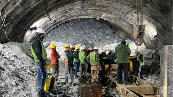 Rescue operations have been underway for over 72 hours after parts of a tunnel collapsed trapping 40 workers