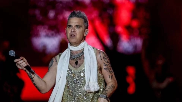 Robbie Williams performing in July in Madrid, Spain