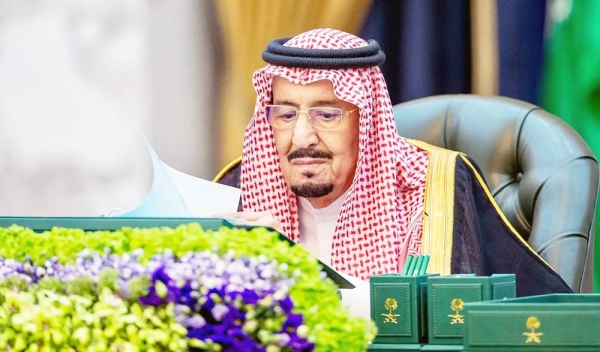 Custodian of the Two Holy Mosques King Salman chairs the Cabinet session held Tuesday in Riyadh.