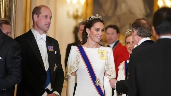 King Charles speaks at the state banquet at Buckingham Palace