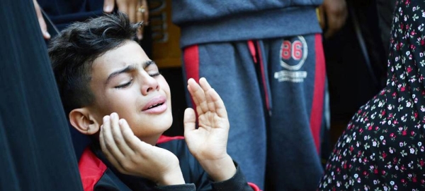 A child cries over the loss of a family member at Nasser Medical Hospital in Khan Younis. — courtesy UNICEF/Abed Zaqout