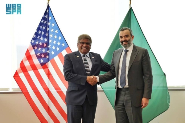 Eng. Al-Sawah meets with  the US National Science Foundation Director Sethuraman Panchanathan in Washington.