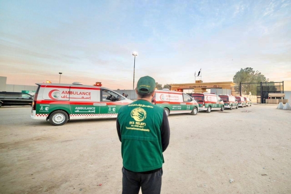 14 Saudi ambulances cross Rafah border heading to Gaza