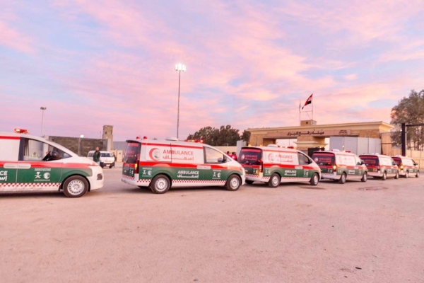 14 Saudi ambulances cross Rafah border heading to Gaza