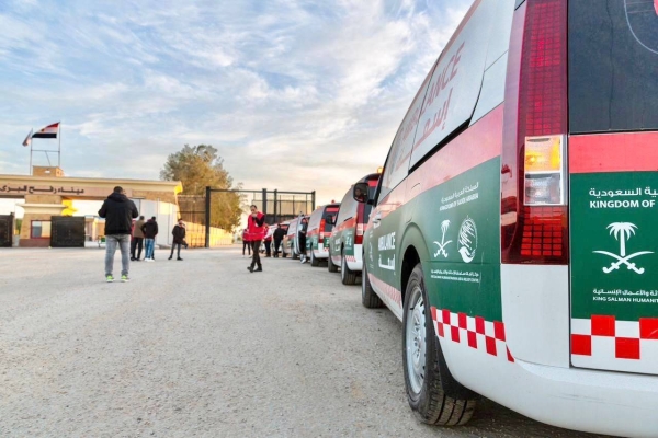 14 Saudi ambulances cross Rafah border heading to Gaza