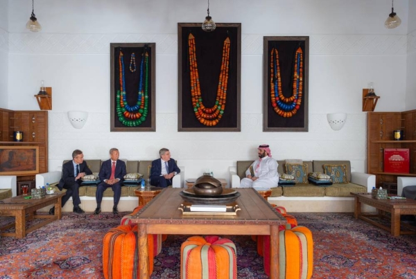 Crown Prince and Prime Minister Mohammed Bin Salman met with president of the International Olympic Committee (IOC) Dr. Thomas Bach in Riyadh on Monday.