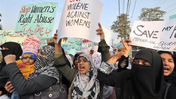File photo of women protesting against so-called honor killings in Pakistan