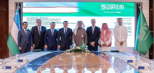 Minister of Energy Prince Abdulaziz bin Salman receiving Deputy Prime Minister of Uzbekistan Jamshid Kochkarov in Riyadh on Thursday.

