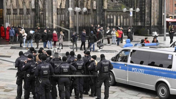 Sightseeing visits were barred at Germany's landmark cathedral in Cologne