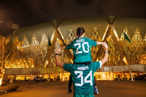 New International stars being presented in a ceremony ahead of the start of the Saudi League this season.