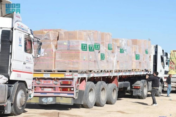 16 Saudi relief trucks cross Rafah border on Friday