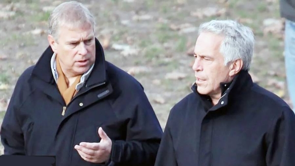 Prince Andrew, left, and Jeffrey Epstein in New York’s Central Park. — courtesy News Syndication