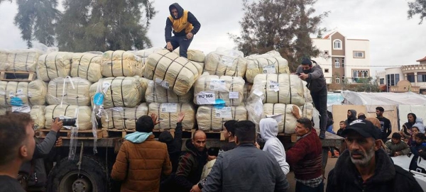 A delivery of 4,000 blankets to two hospitals in southern Gaza last December (file). — courtesy UNICEF/Eyad El Baba