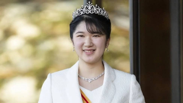 Princess Aiko, daughter of Emperor Naruhito and Empress Masako, greets members of the media on the occasion of her coming-of-age