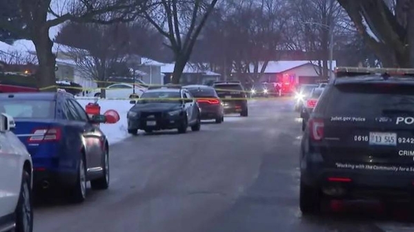 Police at the scene of shooting