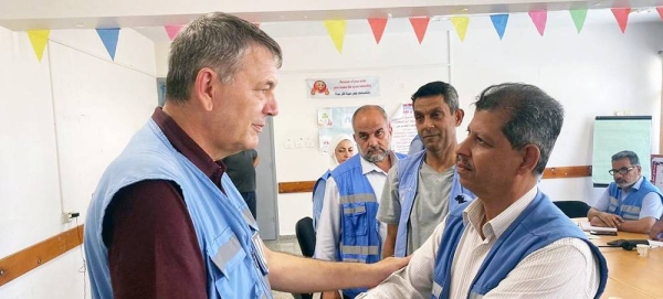 UNRWA Commissioner General Philippe Lazzarini visits colleagues in Gaza. (file). — curtesy UNRWA