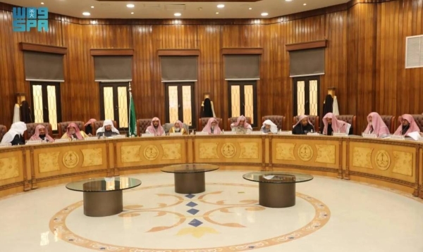 Saudi Grand Mufti Sheikh Abdul Aziz Al-Sheikh chairs the 94th session of the Council of Senior Scholars in Riyadh on Sunday.
