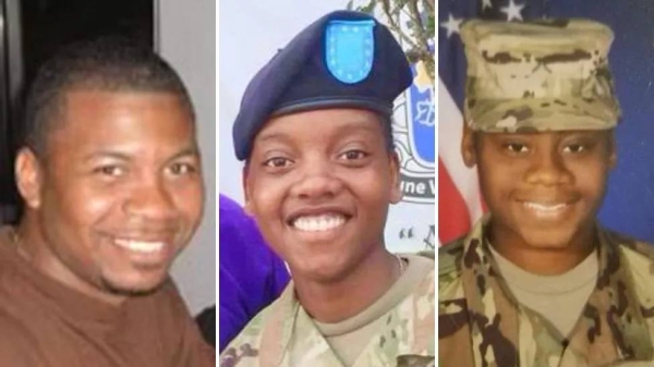 Sergeant William Jerome Rivers, 46, Specialist Kennedy Ladon Sanders, 24 and Specialist Breonna Alexsondria Moffett, 23