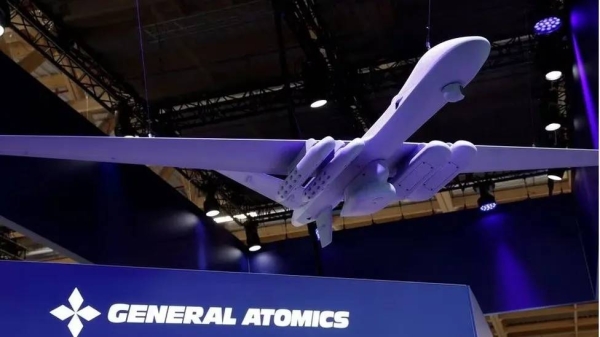 A model of the MQ-9B drone at the Paris Air Show in June