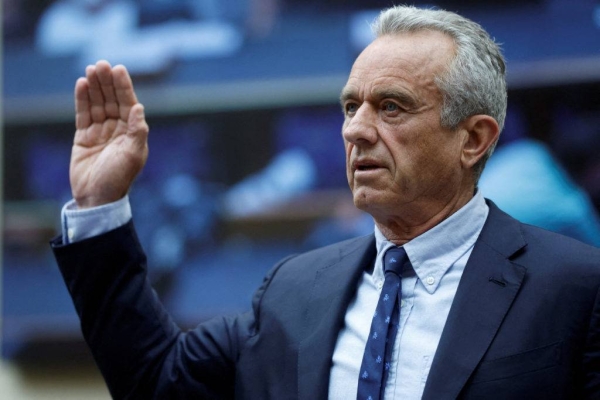 Democratic presidential candidate Robert F. Kennedy Jr. testifies at a House Judiciary Select Weaponization of the Federal Government Subcommittee hearing, examining the Missouri v. Biden case, on Capitol Hill in Washington, D.C., U.S., July 20, 2023. REUTERS/Jonathan Ernst