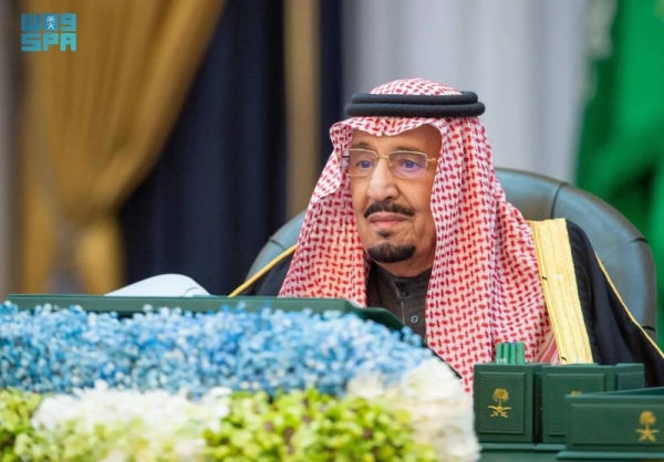 Custodian of the Two Holy Mosques King Salman chairs the Council of Ministers session in Riyadh on Tuesday.