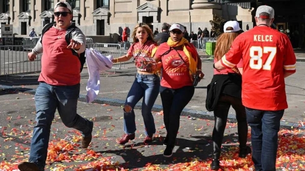 The shots were fired west of Union Station, the train station in downtown Kansas City, which was where the parade ended