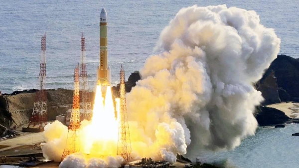 Japan's H3 rocket lifts off from the Tanegashima Space Center in Minamitane, Japan, on Feb. 17, 2024. — courtesy Kyodo News/Getty Images