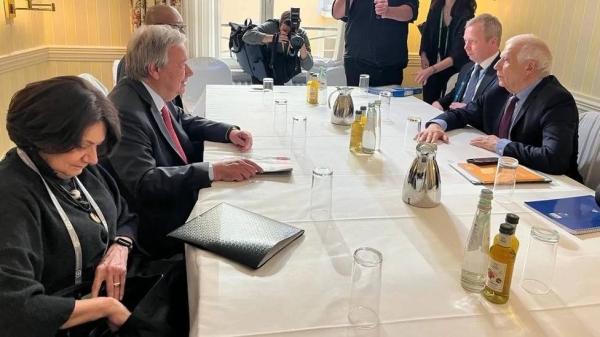 UN Secretary General António Guterres (2nd left) and EU top diplomat Josep Borrell (2nd right) had a lot to discuss