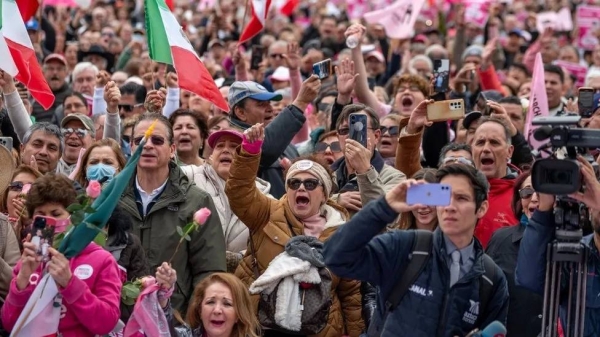 Protesters filled Mexico City's historic Zocalo Square