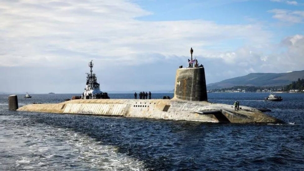 The HMS Vanguard is one of Britain's nuclear-powered submarines which can carry the UK's nuclear weapons