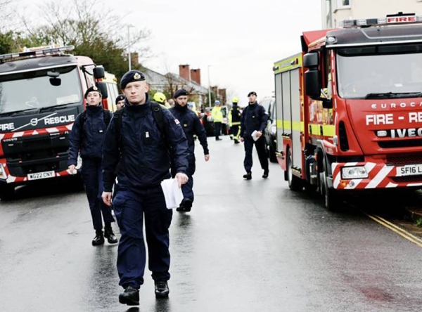 Military personnel involved in this highly complex operation of detonating an unexploded device in Plymouth. — courtesy X