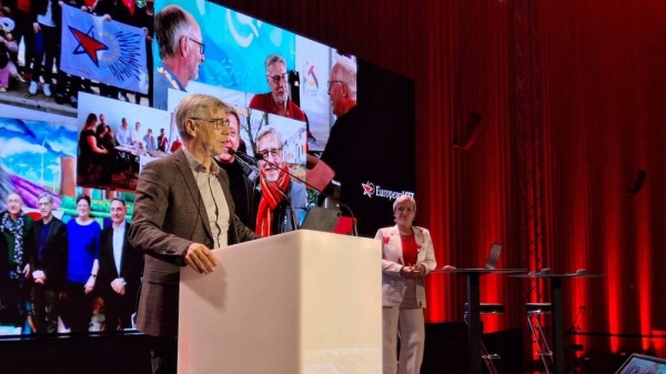 Walter Baier at the European Left meeting in Ljubljana, Slovenia, on Feb. 24, 2024