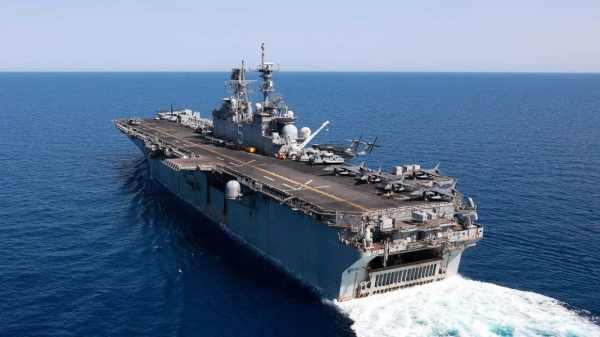 In this August 2023 photo, the USS Bataan transits the Red Sea