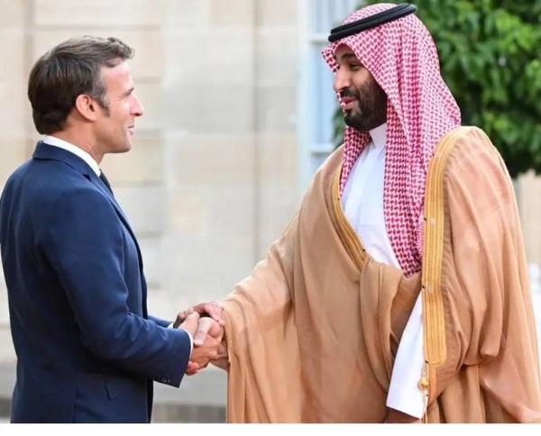 Crown Prince and Macron discuss over phone Gaza situation and Red Sea security