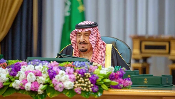 Custodian of the Two Holy Mosques King Salman chairs the Cabinet session in Riyadh on Tuesday.