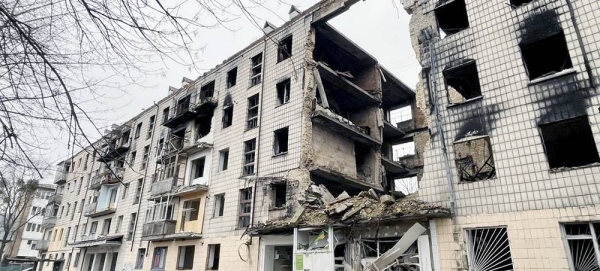 Destroyed buildings in Borodyanka, in the Kyiv region of Ukraine. — courtesy UN News/Аnna Radomska