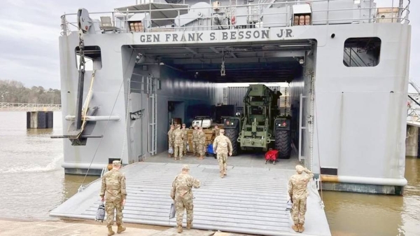 The support ship, General Frank S Besson, set sail from a military base in the state of Virginia on Saturday.