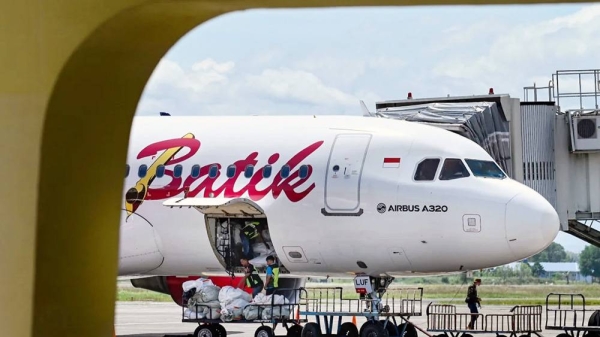 A Batik Air passenger plane at Sultan Iskandar Muda International Airport in Indonesia in 2022. — courtesy Getty Images