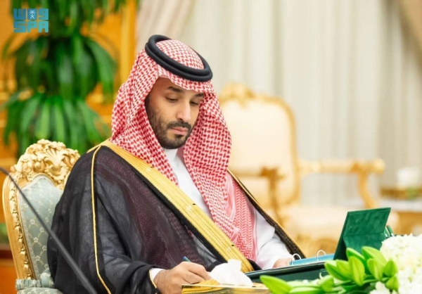 Saudi Crown Prince and Prime Minister Mohammed bin Salman chairs the session of the Council of Ministers in Riyadh on Tuesday.