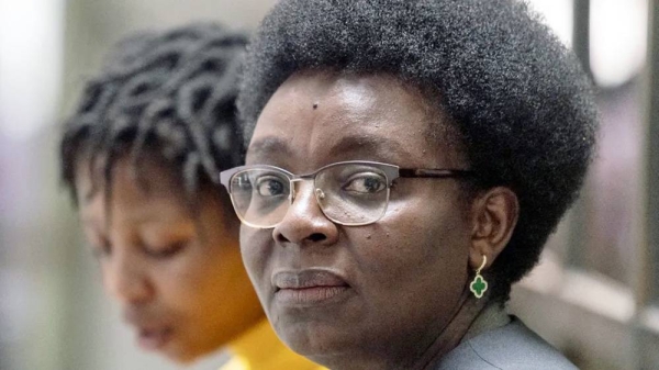 Opposition politician Victoire Ingabire looks on at the High Court in Kigali, Rwanda Wednesday. — courtesy AFP