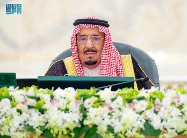 Custodian of the Two Holy Mosques King Salman chairs the Cabinet session in Jeddah on Tuesday.