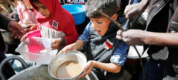 Children in the Gaza Strip receive food as supplies continue to dwindle. — courtesy UNRWA