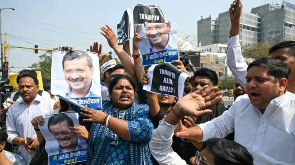 AAP members held protests in several cities across India