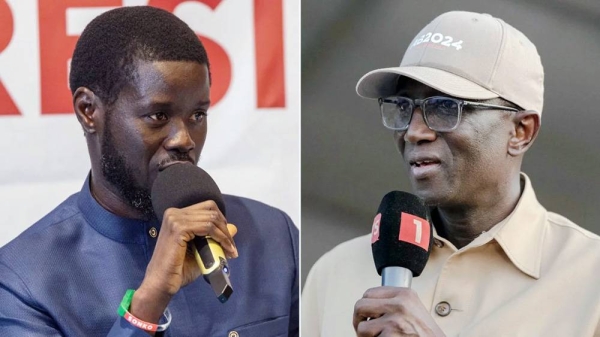 Bassirou Diomaye Faye, left, and Amadou Ba, right, are seen as main contenders in a long list of candidates. — courtesy Shutterstock/Getty Images