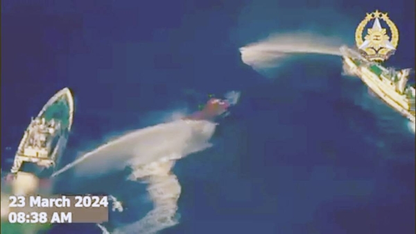 A still image from the video released by the Armed Forces of the Philippines.