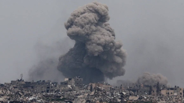 Smoke rises from Gaza amid the ongoing conflict between Israel and Hamas, March 17, 2024