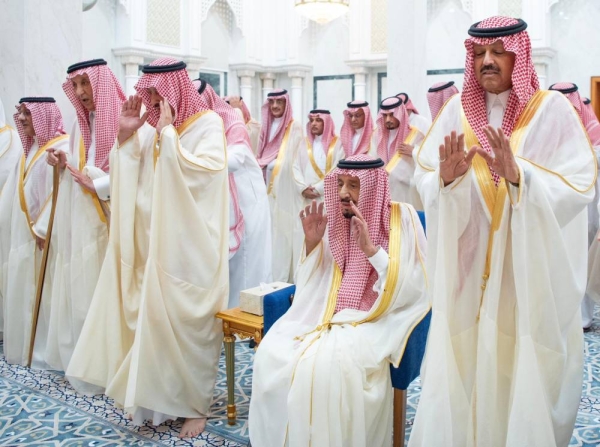Custodian of the Two Holy Mosques King Salman offers Eid Al-Fitr prayers in Jeddah.