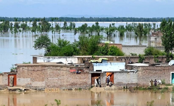 Houses submerged after heavy rains flood Nowshera district, Khyber Pakhtunkhwa province on April 16, 2024. — courtesy Getty Images