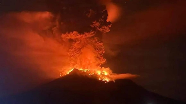 Indonesia's Mount Ruang volcano erupted several times overnight on April 17, 2024 forcing hundreds of people to be evacuated