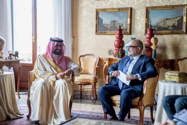  Prince Badr bin Abdullah bin Farhan, Minister of Culture, hold talks with his Italian counterpart Gennaro Sangiuliano.